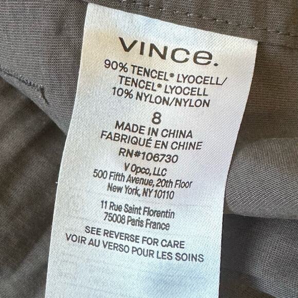 VINCE Utility Pants Taupewood Lightweight Wide Leg HR Relaxed Fit - Picture 10 of 14